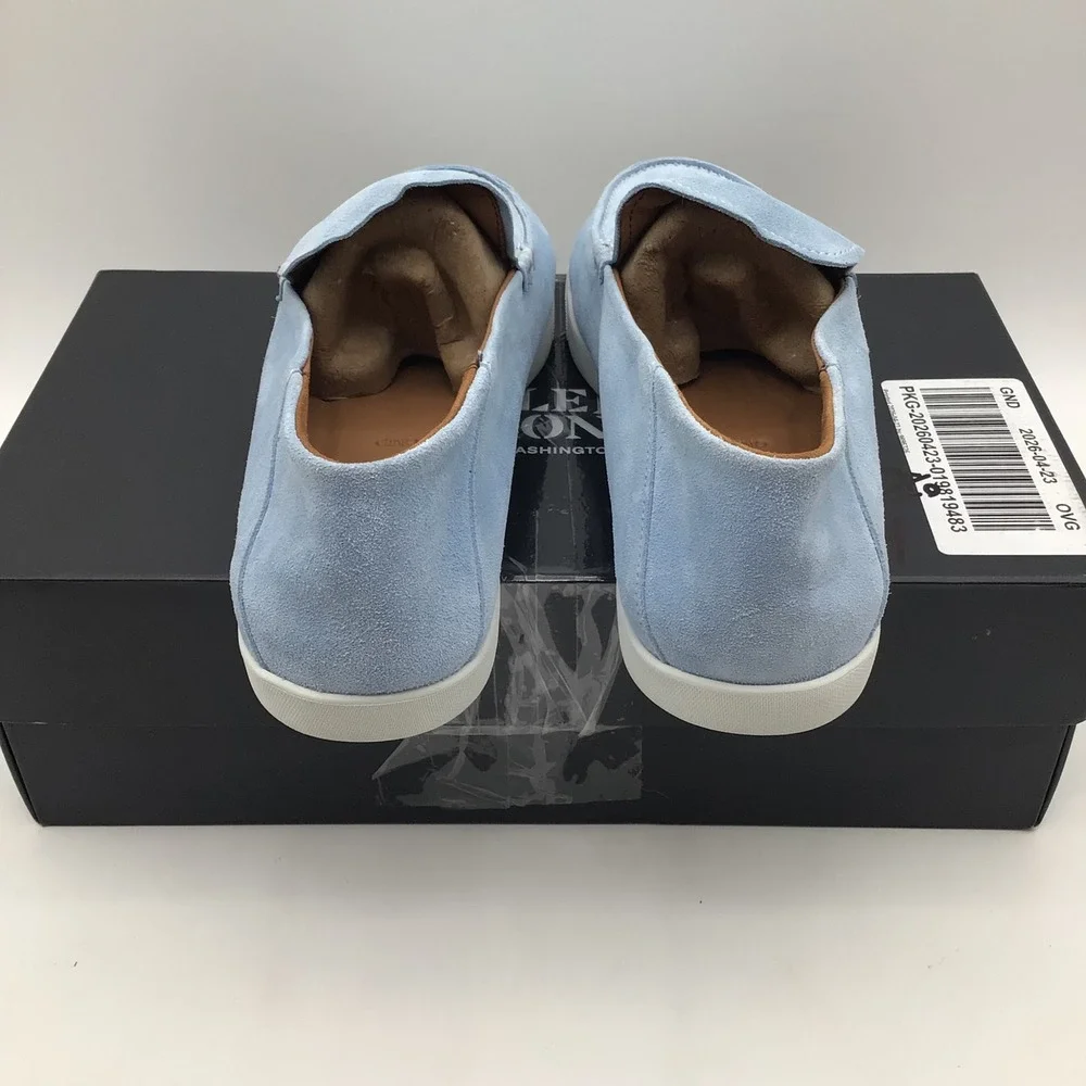 Allen Edmonds Gino Sky Blue Suede Slip On Loafers Mens Size 11 D Sneaker NEW